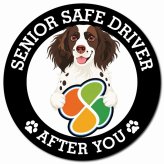 カーサイン 高齢者マーク SENIOR SAFE DRIVER スモールミュンスターレンダー マグネット 強力 直径13cm 肉球 日本製 車 ステッカー