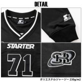 STARTER スターター ゲームシャツ レディース メンズ sbm-6260 長袖 Vネック ジャージ  ワッペン ロゴ 刺繍  オーバーサイズ ゆったり ストリート ヒップホップ ダンス M L XL 2026FW Karlas