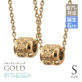 金属アレルギー対応 ネックレス ハワイアンジュエリー 純チタン ゴールドカラー ネックレス 誕生石 バレル Sサイズ チェーン 長さ選べる イオンプレーティング メンズ レディース プレゼント 【品番：CG-TIP403S-RYP】