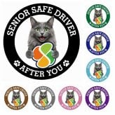 カーサイン 高齢者マーク SENIOR SAFE DRIVER ネベロング ステッカー シール 直径13cm 肉球 日本製 車