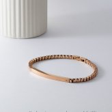 ブレスレット つけっぱなし レディース 刻印 ステンレス 金属アレルギー ブランド 大人 ダイヤモンド シンプル IDプレート ボックスチェーン ローズゴールドカラー 金アレ サージカルステンレス クリスマス 誕生日 記念日 母の日 プレゼント テラグラティア Terra-gratia【lstb015rg】単品