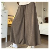 ワイドパンツ レディース ゴム 通販 カジュアルパンツ ロングパンツ ガウチョパンツ パンツ ズボン ウエストゴム ゆったり 動きやすい カジュアル ロング丈 ボトムス 普段着 部屋着 シンプル 無地 おしゃれ かわいい 春 夏 秋 冬 レディースファッション