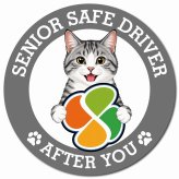 カーサイン 高齢者マーク SENIOR SAFE DRIVER サバ白 マグネット 強力 直径13cm 肉球 日本製 車 ステッカー