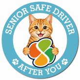 カーサイン 高齢者マーク SENIOR SAFE DRIVER 茶トラ マグネット 強力 直径13cm 肉球 日本製 車 ステッカー