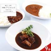 アシエット 監修 シチュー カレー グルメ ギフトセット 3種 計9個入 牛肉 惣菜 冷凍 詰め合わせ 洋食 食べ比べ