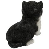 置物 猫 見上げるマンチカン 黒白 幅16cm woobia ウービア リアル かわいい おしゃれ 玄関 インテリア オブジェ ガーデン マンチカン 白黒 ハチワレ ネコ 動物 アニマル 癒し 棚 北欧 リビング プレゼント ギフト 新築祝い 猫好き