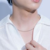 ネックレス アズキ ステンレス チェーン ニッケルフリー 金属アレルギー対応 ペアアクセ シンプル お揃い