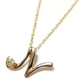 イニシャル ネックレス K18 ゴールド ダイヤモンド 0.01ct ダイヤネックレス ペンダント レディース ジュエリー アクセサリー 18金 アルファベット N プレゼント ギフト 記念日 誕生日