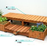 ウッドデッキ デッキ縁台プランター2個組 プランター プランターカバー DIY 木製 天然木 庭 ベランダ マンション おしゃれ 北欧 ナチュラル ガーデニング 屋外 ライトブラウン ガーデン エクステリア ガーデン用品 3個組 4個組 新生活