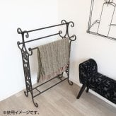 アンティーク調 スタンドラック タオルハンガー アイアン製 おしゃれ 収納 ラック タオル掛け 洗面所 ランドリー 脱衣所 シャビーシック インテリア 雑貨 家具
