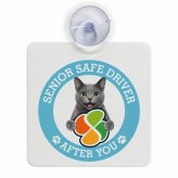 カーサイン 高齢者マーク SENIOR SAFE DRIVER コラット 車内用 吸盤タイプ 収れん火災防止タイプ 肉球 日本製 車 ステッカー