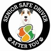 カーサイン 高齢者マーク SENIOR SAFE DRIVER ワイヤーフォックステリア ステッカー シール 直径13cm 肉球 日本製 車