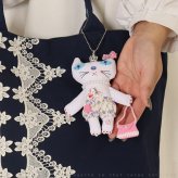 猫 バッグ トートバッグ 日本製 レディース レース 刺繍 チャーム付き かわいい 大人 可愛い 軽量 A4 黒 ネイビー 赤 サブバッグ 猫雑貨 ギフト【LALUICE】