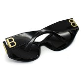 バレンシアガ BALENCIAGA サングラス アジアンフィット UVカット アイウェア フォックス BB0324SK-002 メンズ レディース ユニセックス ブラック+グレー 国内正規品