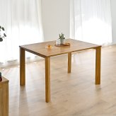 ダイニングテーブル 単品 120cm幅 木製 4人用 チーク無垢材 角型 コンパクト 机 インテリア おしゃれ ナチュラル 天然木 北欧 カフェ 食卓 モダン ワックス仕上げ 新生活