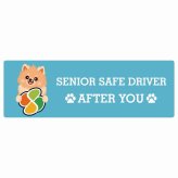 カーサイン 高齢者マーク SENIOR SAFE DRIVER ポメックス ステッカー シール 長方形 20x6.7cm 肉球 日本製 車