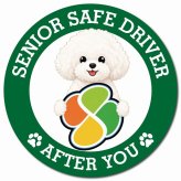 カーサイン 高齢者マーク SENIOR SAFE DRIVER ビションプー マグネット 強力 直径13cm 肉球 日本製 車 ステッカー
