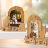 ペット メモリアル フォトフレーム 犬 猫 木製 写真立て 2デザイン おしゃれ 供養 送料無料