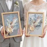 子育て感謝状 ドライフラワーフレーム　メルシーブーケ２枚セット☆ 【結婚式】【両親贈呈】【２枚セット】【ドライフラワー】【メッセージカード無料】 