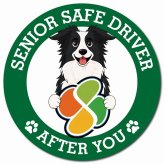 カーサイン 高齢者マーク SENIOR SAFE DRIVER ボーダーコリー マグネット 強力 直径13cm 肉球 日本製 車 ステッカー