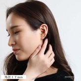 ステンレス シンプルイヤーカフ ぷっくり メタルイヤーカフ 小ぶり かわいい ゴールド 18KGP 2サイズ 片耳1点 プチプラ 耳の穴不要 痛くない レディース 女性 金属アレルギー対応フェイクピアス ノンホール イヤリング