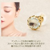 ピアス セカンドピアス K18 ローズカット スカイブルートパーズ 天然石 誕生石 【品質保証書つき】 日本製 金属アレルギー対応 18金 18K【1個ずつバラ売り】 プレゼント