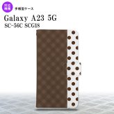 Galaxy A23 GalaxyA23 手帳型スマホケース カバー チェック ドット 茶 2022年 10月発売 nk-004s-a23-dr1525