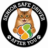 カーサイン 高齢者マーク SENIOR SAFE DRIVER ソマリ マグネット 強力 直径13cm 肉球 日本製 車 ステッカー