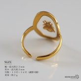 ステンレス ミツバチリング 18KGP レディース 指輪 ゴールド ワイドリング 蜂 クリアデザイン 透け感 オーバル ボリュームリング デザインリング 個性的 かわいい おしゃれ 韓国アクセサリー