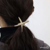 ヒトデヘアゴム 大ぶり リアル スターフィッシュヘアゴム ヘアアクセサリー ゴールド 髪ゴム ヘアアレンジ スターフィッシュ ラバー 海 星 キラキラ かわいい 女子 レディース 女性