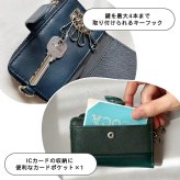 キーケース L.R.M NEO(ネオ) 角シボ合皮キーケース バイカラー ロゴ おしゃれ レディース プレゼント ギフト 贈り物 おすすめ 新作 合皮 女子高校生 女子中学生 社会人 普段遣い クリスマス 誕生日 鍵 フック キーカバー カード カードケース ポケット 小さめ 小さい