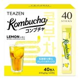 TEAZEN ( ティーゼン )　レモンコンブチャ　5g×40包入り　12種類の乳酸菌含有の粉末清涼飲料 砂糖0　低カロリー (14kcal )　#69194　プロバイオティクス　乳酸菌飲料 [賞味期限 2028.01.28]