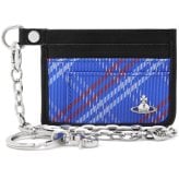 ヴィヴィアンウエストウッド ICカードケース チェーン付き 薄型 メンズ 男性用 カードホルダー カード入れ Vivienne Westwood ヴィヴィアン チェック ブルー VW4301 (5403000RU-C00A8-K204) 【2026年秋冬モデル】 【ラッピング無料 誕生日 お祝い プレゼント ギフト 贈り物】