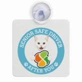 カーサイン 高齢者マーク SENIOR SAFE DRIVER ターキッシュアンゴラ 車内用 吸盤タイプ 収れん火災防止タイプ 肉球 日本製 車 ステッカー