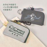 スマートキーケース スヌーピー SNOOPY キーケース スマートキー ICカード カードケース キーポーチ レディース メンズ 車 鍵 収納 鍵ケース ジョークール ファスナーポーチ カードポケット 窓付き カラビナ付き コンパクト かわいい おしゃれ 通勤 通学 グレー グリーン