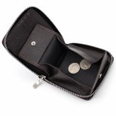 モンテスピガ　monte SPIGA　ラウンドファスナー二つ折り財布　MOSMSP701DBR　ダークブラウン　濃茶　シュリンクレザー　牛革　ジップアラウンド ウォレット