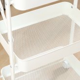 組立て楽な折畳めるワゴン スパーク オフホワイト・ブラック・グレージュ 3色展開 キッチンワゴン レンジ台 収納 キャスター付き 省スペース おしゃれ シンプル 新生活 家具 インテリア 不二貿易