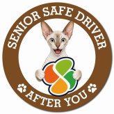 カーサイン 高齢者マーク SENIOR SAFE DRIVER コーニッシュレックス マグネット 強力 直径13cm 肉球 日本製 車 ステッカー