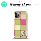 iPhone11Pro iPhone11 Pro スマホケース ハードケース パッチワーク ミックスF 緑 +アルファベット メンズ レディース nk-i11p-1676i