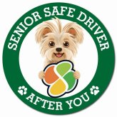 カーサイン 高齢者マーク SENIOR SAFE DRIVER ヨーチー マグネット 強力 直径13cm 肉球 日本製 車 ステッカー