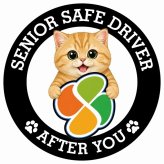 カーサイン 高齢者マーク SENIOR SAFE DRIVER マンチカン ステッカー シール 直径13cm 肉球 日本製 車