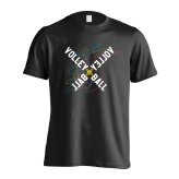 バレーボール Tシャツ 半袖 メンズ ウェア レディース 練習着 ジュニア ドライ おもしろ tシャツ 速乾 名入れ スポーツ 女子 男子 チーム おしゃれ 文字入れ 「ネオンスタイルのクロスVOLLEYBALL」 アートワークスコウベ 【送料無料】