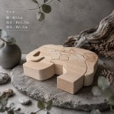 仲良しゾウの親子の組み木｜親子ゾウの木製置き物｜動物インテリア・組み木｜ハンドメイド
