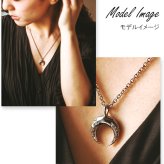 【送料無料】ハワイアンジュエリー ペアネックレス ステンレス バッファローホーン サージカルステンレス スクロール あずきチェーン付き シルバー メンズ レディース 金属アレルギー対応