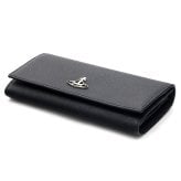 ヴィヴィアンウエストウッド 財布 長財布 メンズ レディース Vivienne Westwood 51120005 L001N LA N402 ブラック 黒 サフィアーノ 本革 小銭入れあり かぶせ フラップ オーブ ロゴ ギフト プレゼント