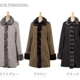 シルク 100％ ＆ ウィーゼル リバーシブル コート ロシアン リス トリミング アウター 保温 防寒 コート リス 毛皮コート ファーコート シルク 100 毛皮 ファー 秋 冬 女性 ギフト プレゼント 7F (01000246r)