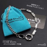 ステンレス ストーンネックレス デザインネックレス 幾何学ネックレス アシンメトリー シルバー ブラックストーン 原宿 韓流 お洒落 喜平チェーン メンズ 男性 金属アレルギー対応