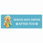 カーサイン 高齢者マーク SENIOR SAFE DRIVER オーストラリアンラブラドゥードル ステッカー シール 長方形 15x5cm 肉球 日本製 車