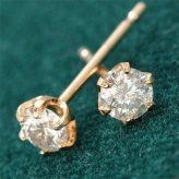 ダイヤモンドピアス K18 ピンクゴールド 0.2ct 一粒 シンプル 18金 レディース ジュエリー アクセサリー ギフト プレゼント 贈り物 記念日 誕生日