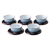 波佐見焼 グレー蘭 茶托付仙茶揃 31075  内祝 内祝い お祝 御祝 記念品 出産内祝い プレゼント 快気祝い 粗供養 引出物